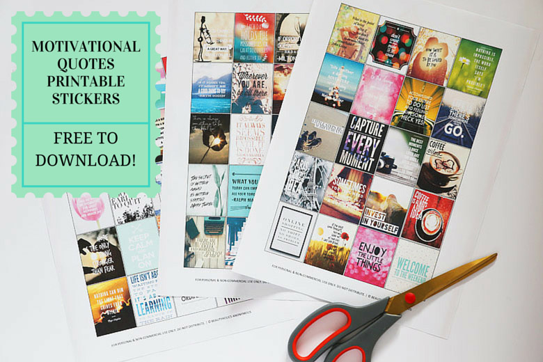 FREE DOWNLOAD: Motivational Printable Stickers For Your Planner (My Own Creation!)