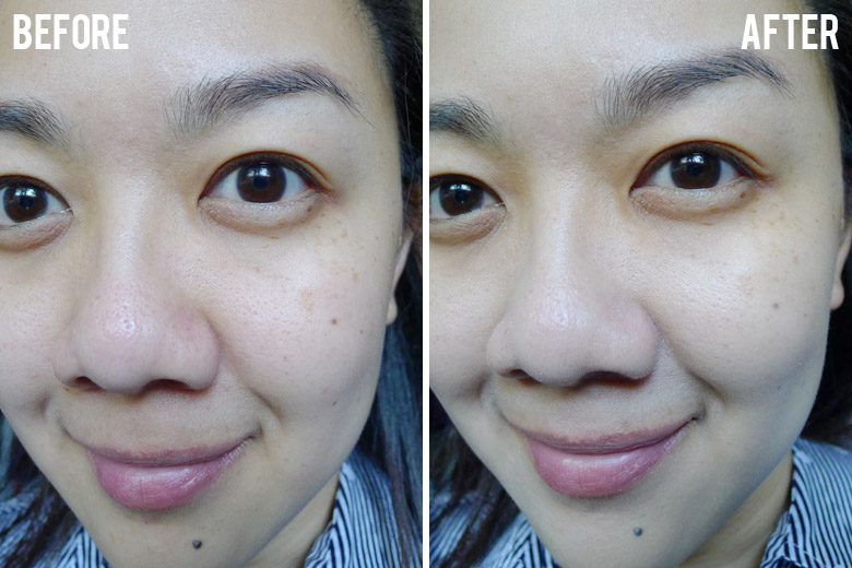 CROP Natural Liquid Foundation in Natural Beige Before and After