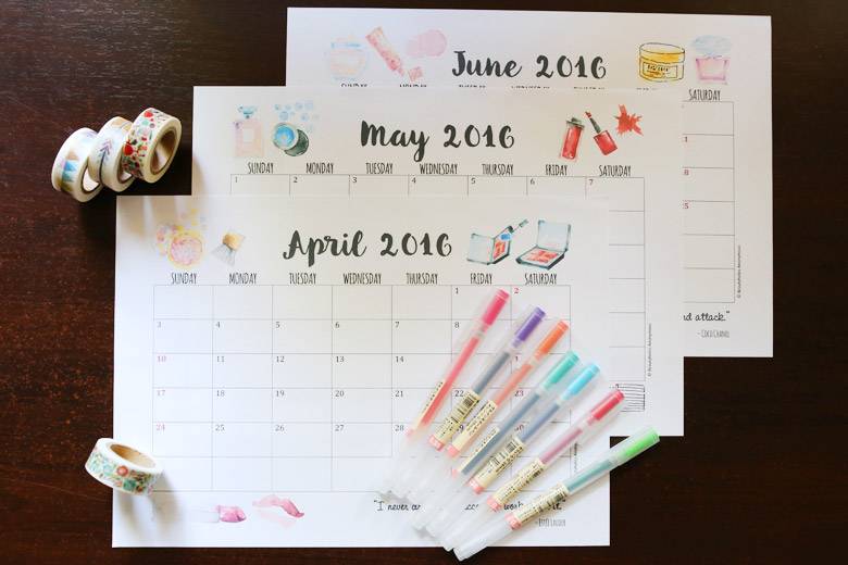 Free Download Weekly and Monthly Planner Printables 2016