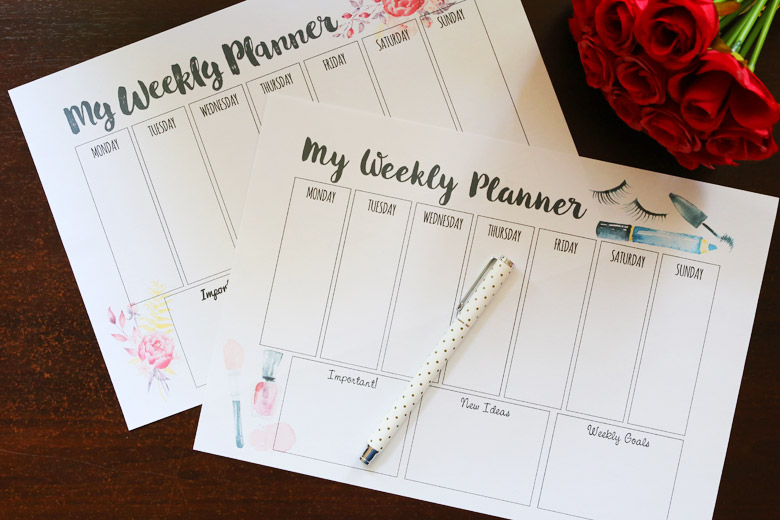 Free Download Weekly and Monthly Planner Printables 2016