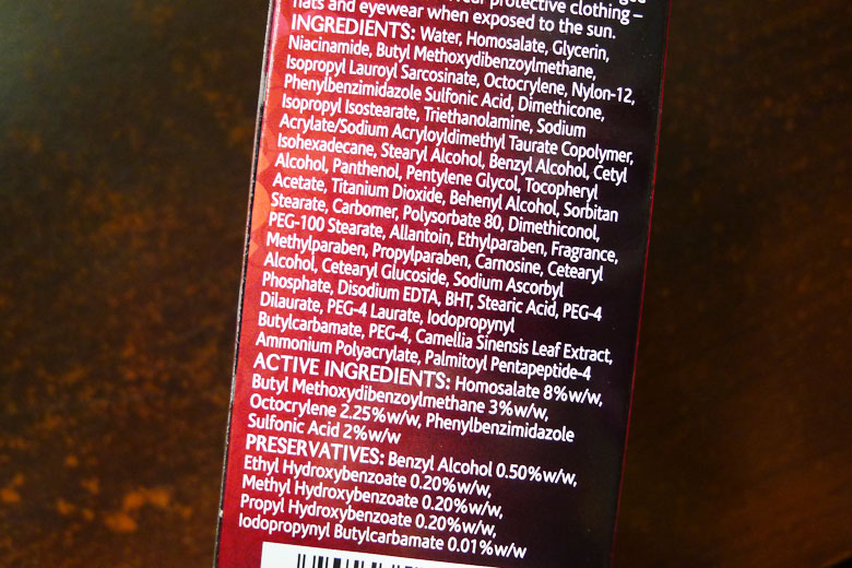 Olay Regenerist Micro Sculpting UV Cream Moisturiser SPF 30 Ingredients