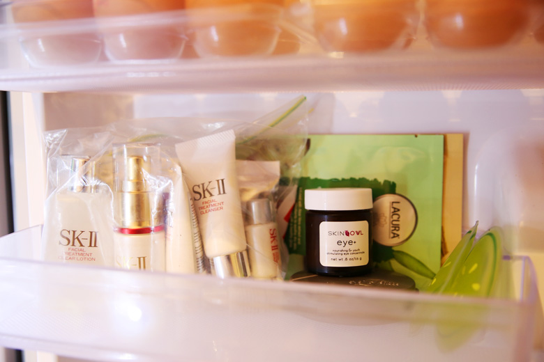 Skincare in fridge