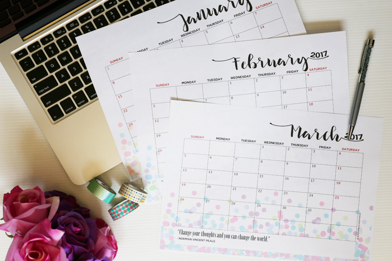 2017 Weekly and Monthly Planner Printables Free Download
