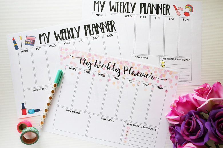 2017 Weekly and Monthly Planner Printables Free Download